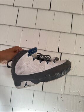 Jordan Kids Grey and Black Suede Basketball Sneakers